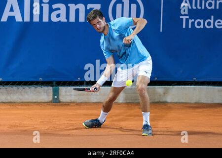 Verona, Italien. 30. Juli 2023. VIT Kopriva in Aktion beim Finale des Internazionali di Verona – ATP Challenger 100 Tennis Turnier am Circolo Tennis Scaligero in Verona am 30. Juli 2023, Verona Italien. Kredit: Live Media Publishing Group/Alamy Live News Stockfoto