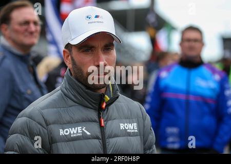 Nürnburg, Deutschland. 30. Juli 2023. Nr. 98, Nürburg, Deutschland, Sonntag, 30. JULI 2023: Philipp eng Team Rowe Racing, BMW M4 GT3 Auto, während des Rennens des Fanatec GT World Challenge Endurance Cup. Das Team Rowe Racing fährt im Fanatec GT World Challenge Endurance Cup Rennen, kostenpflichtiges Bild, Foto Copyright © ATP Geert FRANQUET (FRANQUET Geert /ATP/SPP) Credit: SPP Sport Press Photo. Alamy Live News Stockfoto