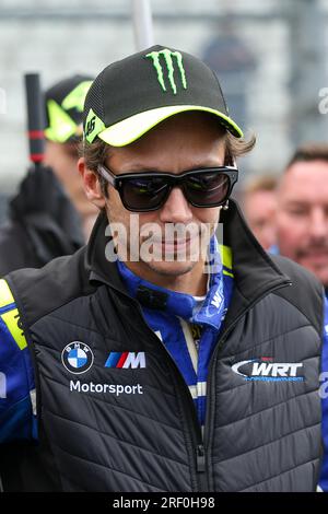 Nürnburg, Deutschland. 30. Juli 2023. Nr. 46, Nurburg, Deutschland, Sonntag, 30. JULI 2023: Valentino ROSSI, Team WRT, BMW M4 GT3 Auto, während des Rennens des Fanatec GT World Challenge Endurance Cup. Das Team WRT fährt im Fanatec GT World Challenge Endurance Cup Rennen, kostenpflichtiges Bild, Foto Copyright © ATP Geert FRANQUET (FRANQUET Geert /ATP/SPP) Kredit: SPP Sport Press Photo. Alamy Live News Stockfoto