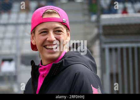 Nürnburg, Deutschland. 30. Juli 2023. # 83, Nürburg, Deutschland, Sonntag, 30. JULI 2023: Sarah BOVY Team Iron Dames, Lamborghini Huracan GT3 EVO2 Auto, während des Rennens des Fanatec GT World Challenge Endurance Cup. Das Team Iron Dames fährt im Fanatec GT World Challenge Endurance Cup Rennen, kostenpflichtiges Bild, Foto Copyright © ATP Geert FRANQUET (FRANQUET Geert /ATP/SPP) Credit: SPP Sport Press Photo. Alamy Live News Stockfoto