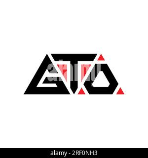 GTO-Logo mit Dreiecksbuchstaben und Dreiecksform. GTO-Dreieck-Logo-Monogramm. GTO-dreieckige Vektorvorlage mit roter Farbe. GTO Triangul Stock Vektor