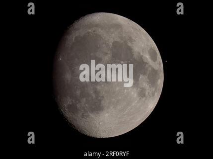 International Space Station (ISS) Transit over the Face of the Mond, Ottawa, Kanada 29. Juli 2023 Stockfoto