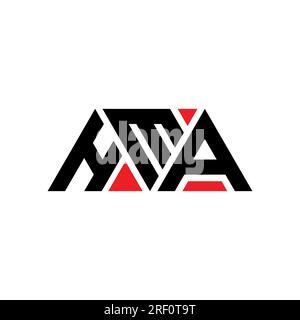 HMA-Logo mit Dreiecksbuchstaben und Dreiecksform. Monogramm mit HMA-Dreieck-Logo. HMA-Dreieck-Vektor-Logo-Vorlage mit roter Farbe. HMA Triangul Stock Vektor