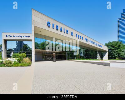 Das Gerald R Ford Presidential Museum am DeVos Learning Center in Grand Rapids, Michigan Stockfoto