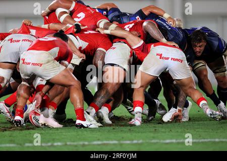 Osaka, Japan. 29. Juli 2023. Geneal View Rugby : LipovitanD Challenge Cup 2023, Rugby-Testspiel zwischen Japan 21-16 Tonga im Hanazono Rugby Stadion in Osaka, Japan . Kredit: Naoki Nishimura/AFLO SPORT/Alamy Live News Stockfoto