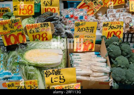 Fukuoka, Japan - 8. Dezember 2022 : Kawabata Arcade Einkaufsmeile lokaler Markt Stockfoto