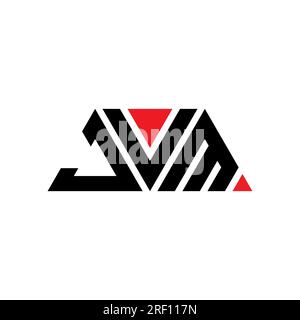 JVM-Logo mit Dreiecksbuchstaben und Dreiecksform. Monogramm mit JVM-Dreieckslogo. Vorlage für JVM-Dreiecksvektor-Logo in roter Farbe. JVM-Triangul Stock Vektor