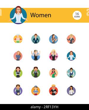 Frauen-Icons-Set Stock Vektor