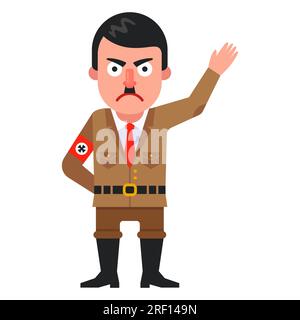 adolf hitler ein nazi. Diktator-Charakter in deutschland. Flache Vektorgrafik. Stock Vektor