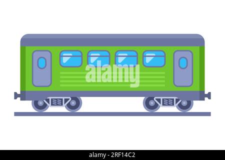 Umweltfreundliche Beförderung eines Personenzuges. Abbildung eines flachen Vektors Stock Vektor