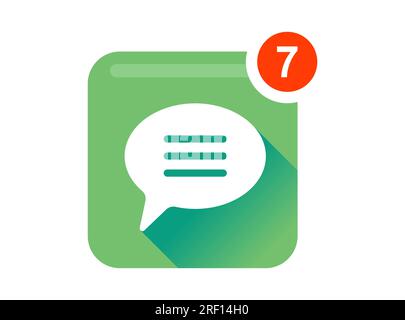 Telefonsymbol. Benachrichtigung über neue Nachrichten. Abbildung eines flachen Vektors. Stock Vektor