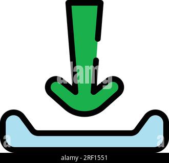 Übersichtsvektor für das Download-Symbol der Telefon-App. Web-Smartphone. Internet-Element-Farbe flach Stock Vektor