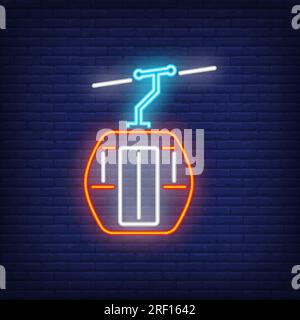 Standseilbahn-Neonschild Stock Vektor