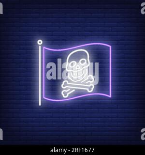 Jolly Roger Neonschild Stock Vektor