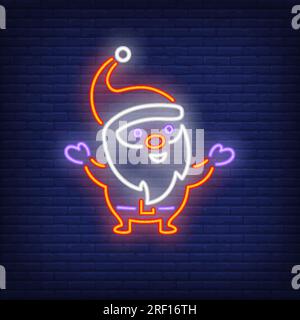 Komisches Weihnachtsmann-Neonschild Stock Vektor