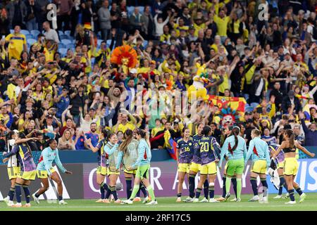 Sydney, Australien. 30. Juli 2023. Kolumbianer feiern am 30. Juli 2023 im Sydney Football Stadium ihren Sieg nach dem FIFA Women's World Cup 2023 Group H Match zwischen Deutschland und Kolumbien. Gutschrift: IOIO IMAGES/Alamy Live News Stockfoto