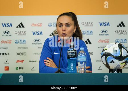 Dunedin, Neuseeland. 31. Juli 2023 FIFA Frauen-Weltmeisterschaft 2023 Gruppe E – Vietnam gegen Niederlande Pressekonferenz vor dem Spiel mit Cheftrainer Andries Jonker und Forward Lieke Martens. Dat Do/Alamy Live News. Stockfoto