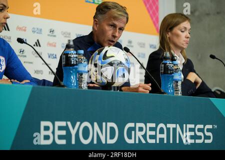 Dunedin, Neuseeland. 31. Juli 2023 FIFA Frauen-Weltmeisterschaft 2023 Gruppe E – Vietnam gegen Niederlande Pressekonferenz vor dem Spiel mit Cheftrainer Andries Jonker und Forward Lieke Martens. Dat Do/Alamy Live News. Stockfoto