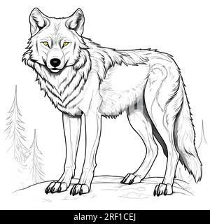 Freie Vektordarstellung von Hand gezeichneter Wolfskontur Stock Vektor