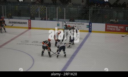 Lokales Eishockeyspiel Stockfoto