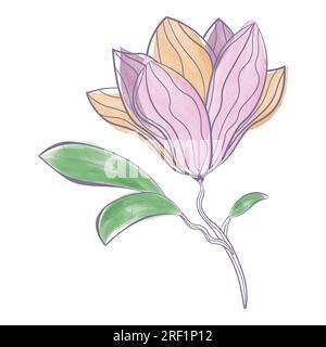 vektorbild der abstrakten Aquarell-Magnolienblüte Stock Vektor