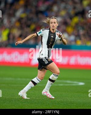 Juli 30 2023: Kathrin Hendrich (Deutschland) schaut während eines Spiels auf, AT, . Kim Price/CSM Stockfoto