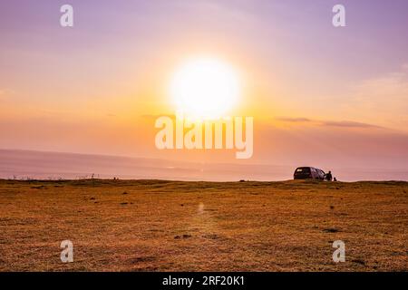 Ngong Hills Forest Wandern Erholungs-Picknick Ort Windkraftstation kenianische Landschaften Sonnenuntergang Sonnenaufgang Sundowner Great Rift Valley Kajiado Coun Stockfoto