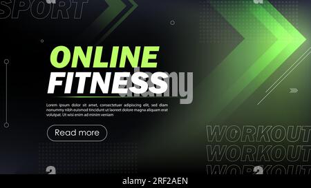 Vektorkonzept für Online-Fitness-Banner Stock Vektor