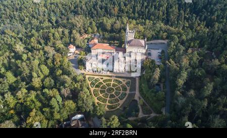 Bucaco - Bussaco Palace Hotel aus der Vogelperspektive Stockfoto