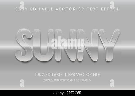 bearbeitbarer 3D-Texteffekt, stilvolles, bearbeitbares Schriftdesign, Schriftart mit Texteffekten Stock Vektor