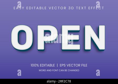 bearbeitbarer 3D-Texteffekt, stilvolles, bearbeitbares Schriftdesign, Schriftart mit Texteffekten Stock Vektor