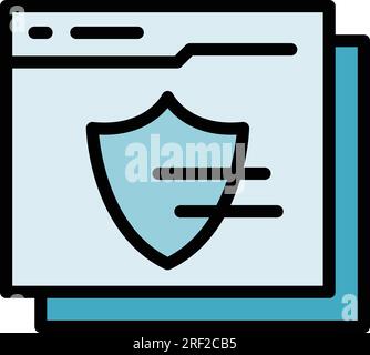 Konturvektor des Symbols für die Webauthentifizierung. Zwei-Faktor-Verifizierung. Multi-Code-Farbe flach Stock Vektor