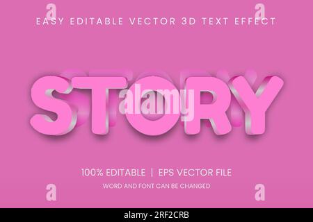 bearbeitbarer 3D-Texteffekt, stilvolles, bearbeitbares Schriftdesign, Schriftart mit Texteffekten Stock Vektor