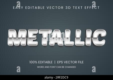 bearbeitbarer 3D-Texteffekt, stilvolles, bearbeitbares Schriftdesign, Schriftart mit Texteffekten Stock Vektor