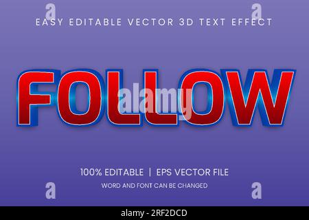 bearbeitbarer 3D-Texteffekt, stilvolles, bearbeitbares Schriftdesign, Schriftart mit Texteffekten Stock Vektor