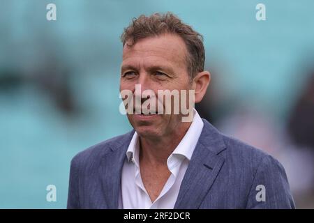 London, Großbritannien. 31. Juli 2023. Mike Atherton während des LV= Insurance Ashes Fifth Test Series Day Five England gegen Australien im Kia Oval, London, Großbritannien. 31. Juli 2023. (Foto von Mark Cosgrove/News Images) in, am 7. 31. 2023. (Foto: Mark Cosgrove/News Images/Sipa USA) Guthaben: SIPA USA/Alamy Live News Stockfoto