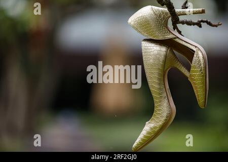 Braut wunderschöne atemberaubende Schuhe Hochzeit Stockfoto