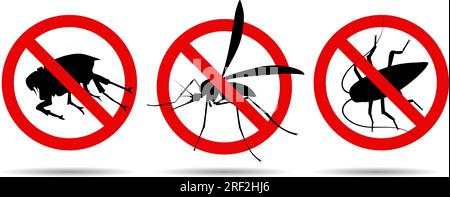 Warnzeichen für Mückenschaben-Flöhe Stock Vektor