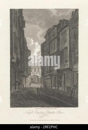 Temple Bar, aus Butcher Row 1804 von James Sargant Storer Stockfoto