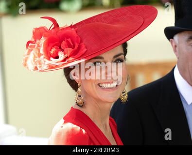 Berkshire, Großbritannien. 23. Juni 2023. Die Prinzessin von Wales besucht den 4. Tag des Royal Ascot. Kredit: Doug Peters/EMPICS/Alamy Live News Stockfoto