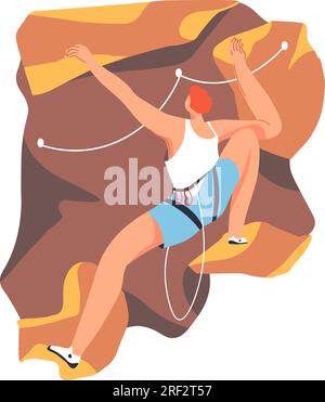 Bergsteigen Hobby, Bergsteigen Mann Kerl Stock Vektor