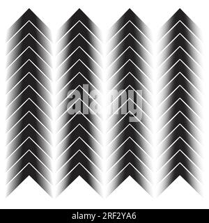 Halbtonlinien Pfeile eingestellt Stock Vektor