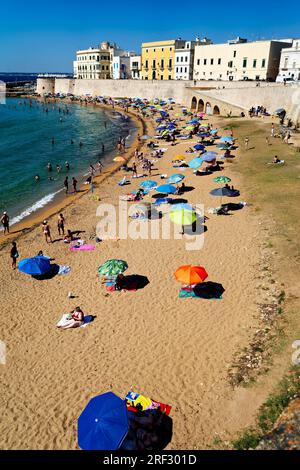 Gallipoli Puglia Salento Italien. La Purità Strand Stockfoto