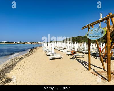 Punta Prosciutto. Porto Cesareo. Salento. Italien. Der Strand Stockfoto