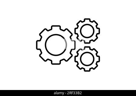 Konfigurationssymbol. Symbol für Gänge, Einstellungen und Konfiguration. Stil des Liniensymbols. Einfache Vektorkonstruktion editierbar Stock Vektor