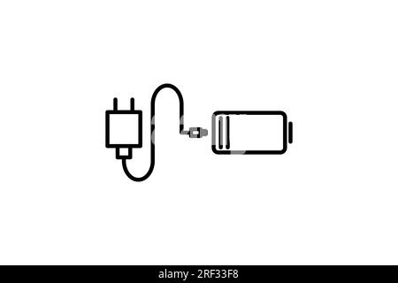 Akkusymbol. Symbol für Strom- oder Akkueinstellungen. Stil des Liniensymbols. Einfache Vektorkonstruktion editierbar Stock Vektor