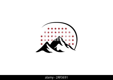 Mountain mit Padel Logo Design Symbol Vorlagenelement geeignet für Sportgeräte Business Vector Stock Vektor