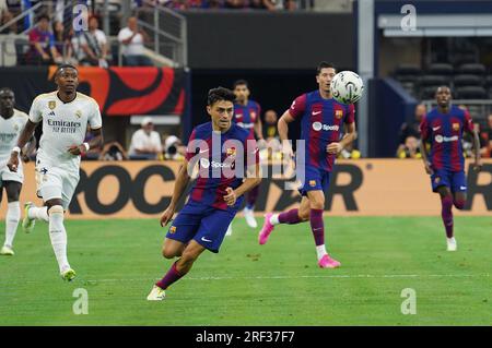 Arlington, USA. 29. Juli 2023. Arlington, Texas, USA: Barcelonas Pedri in Aktion während des Spiels der Fußball-Champions-Tour zwischen Barcelona und Real Madrid, gespielt am Samstag, den 29. Juli 2023 im AT&T Stadium. (Foto: Javier Vicencio/Eyepix Group/Sipa USA) Guthaben: SIPA USA/Alamy Live News Stockfoto
