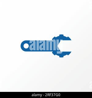 Logo Design Grafikkonzept kreativ Abstraktes Premium Vektormaterial Icon Schild passend Schlüssel und Ausrüstung werden eins. Zugehörige Werkstatt für Transportmechaniker Stock Vektor