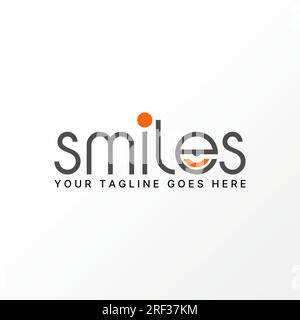 Logo-Design Grafikkonzept kreatives abstraktes Premium-Vektormaterial Schriftart E oder Wortspiel mit LÄCHELNDEM Mund. Verwandt mit Typografie-Happy-Stimmung Stock Vektor
